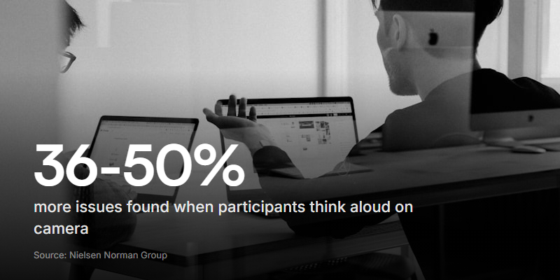 Participants who talked through their actions on camera revealed far more issues than those who worked silently - narration surfaces the thinking behind the clicks.